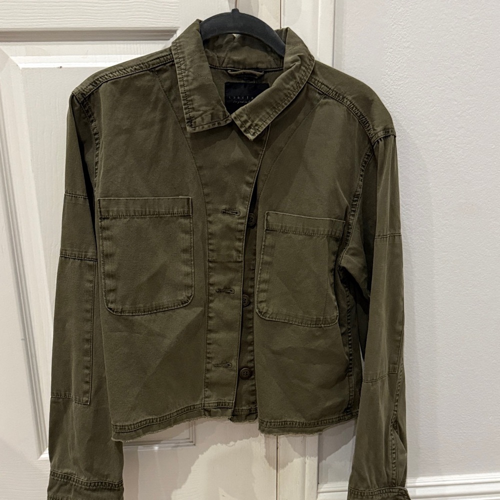 Sanctuary Olive Green Utility Button-Front Jacket
